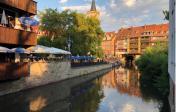 Scenic river view in Erfurt, Germany